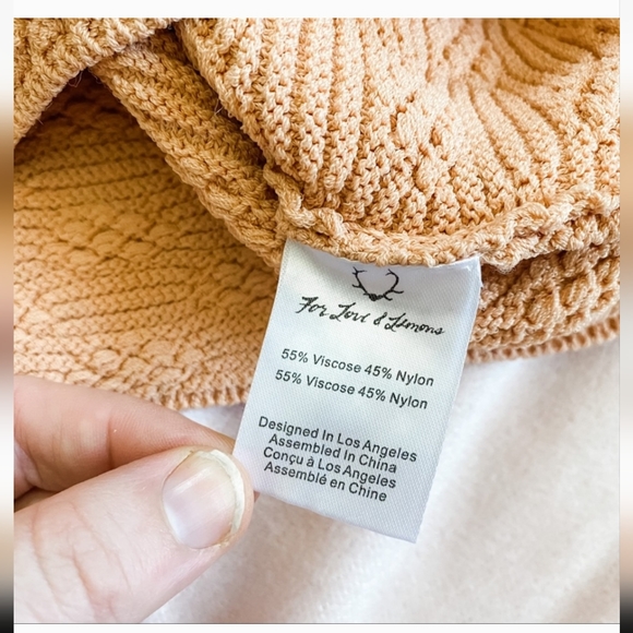 For Love and Lemons Camilla Knit Mini Skirt in Peach - Picture 3 of 8